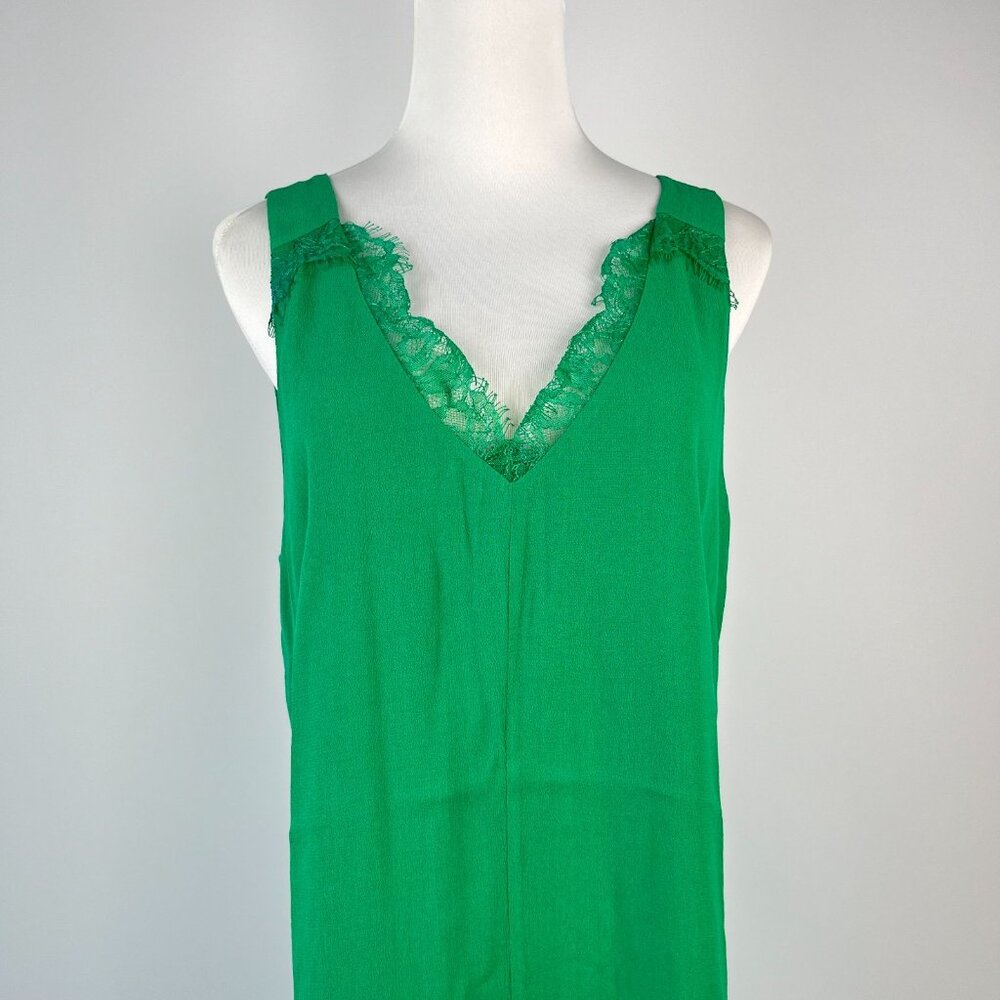 NWOT Mint Velvet Green lace Sleeveless V-neck Midi Dress US 10 UK 14 - Picture 3 of 14